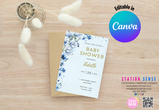 Baby Shower Blue Floral