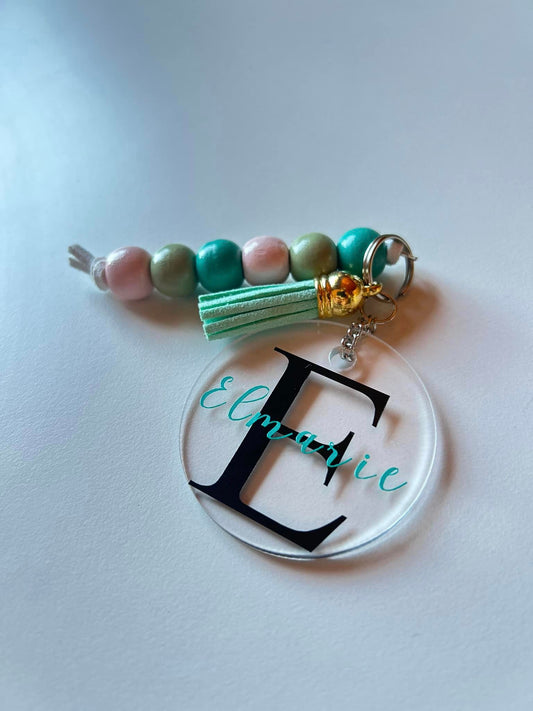 Beaded Name Keyring