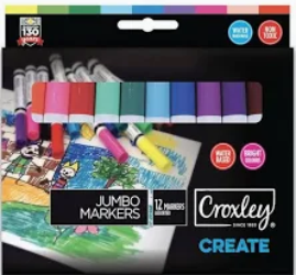 Croxley Create Jumbo Fibretip Markers 12's