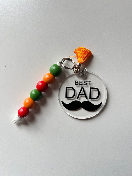 Beaded Best Dad Keyring