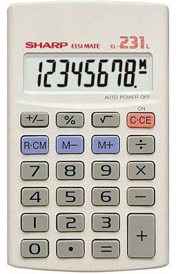 SHARP EL231 8 Digit Hand Held Calculator