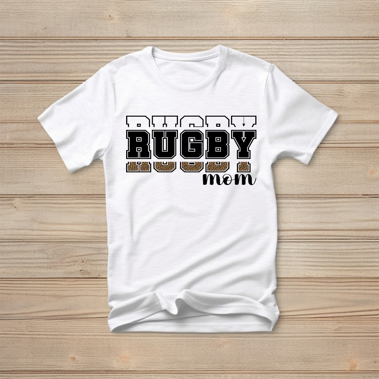 Rugby Mom Leopard Print T-shirt