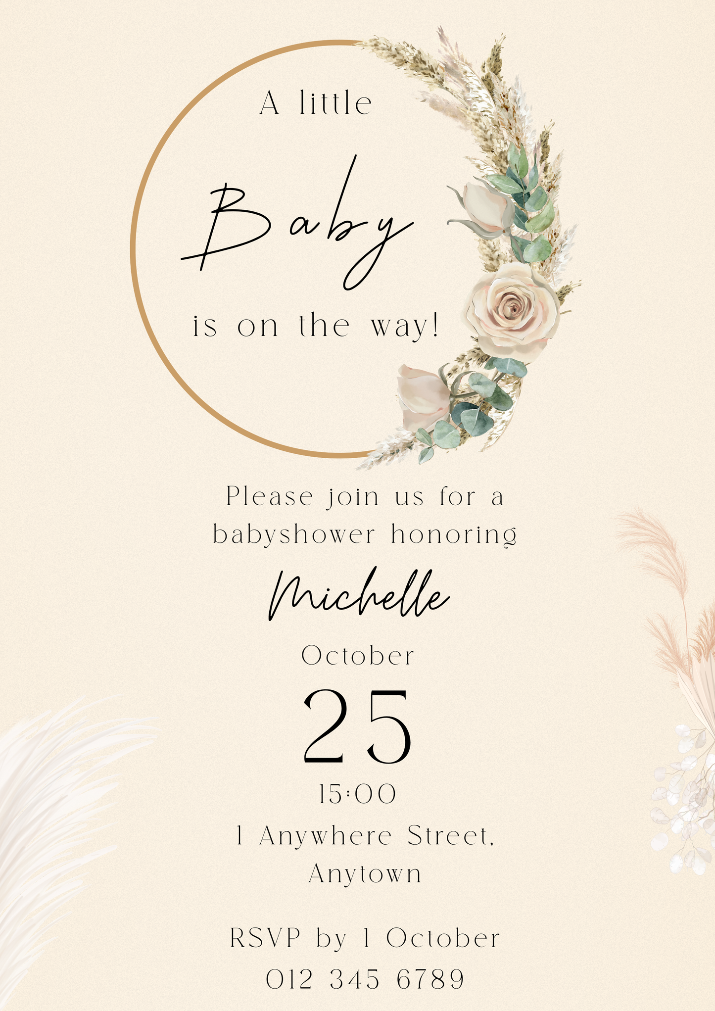 A Little Baby Is On The Way Floral
