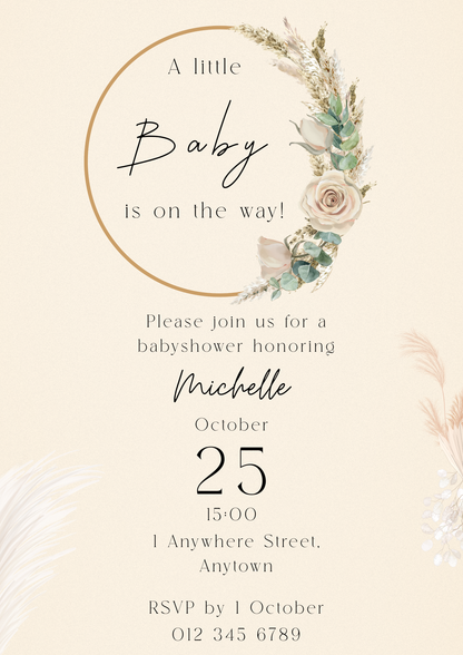 A Little Baby Is On The Way Floral