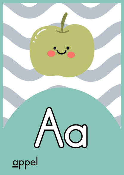 Klaskamer Dekor - Teal & grys