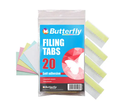 Butterfly Filing Flip Tabs Self Adhesive 20's