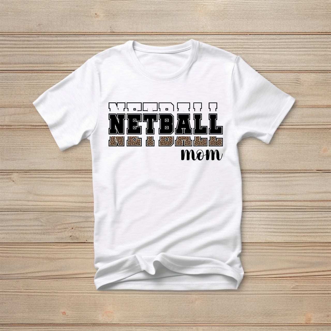 Netball Mom Leopard Print T-shirt