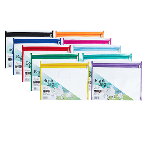 Meeco A4 Book Bag Clear with Zip
