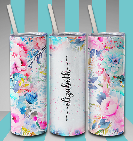 Floral Name Tumbler