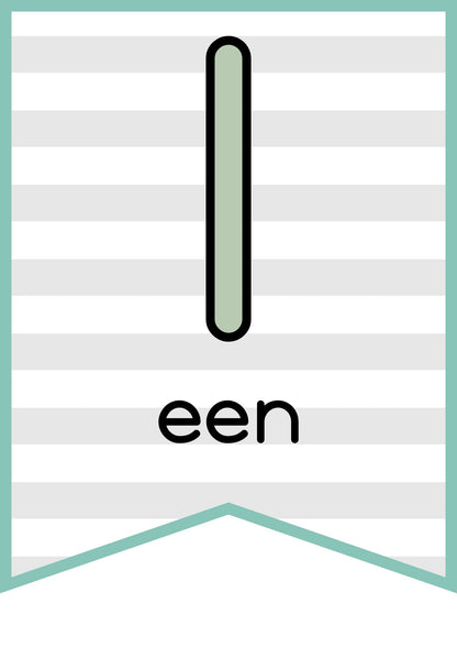 Klaskamer Dekor - Teal & grys