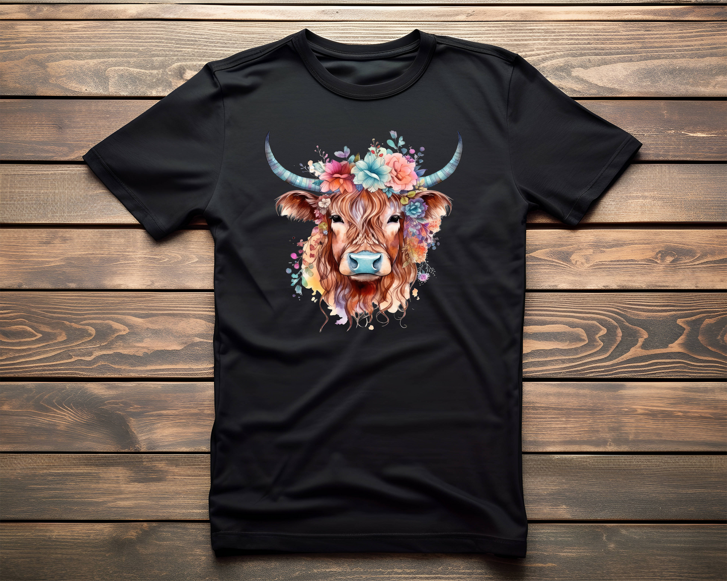 Highland Cow T-shirt Black