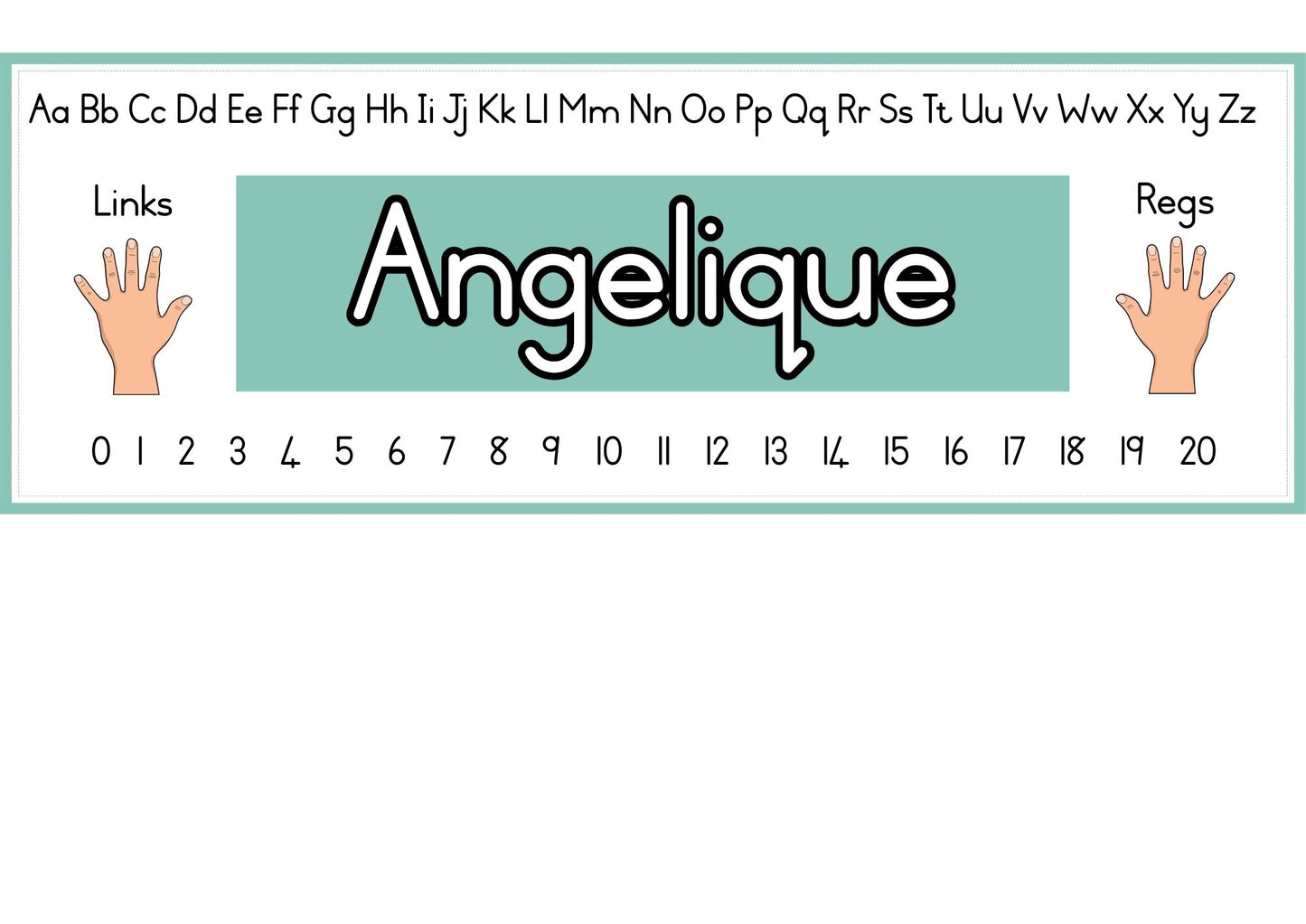 Klaskamer Dekor - Teal & grys