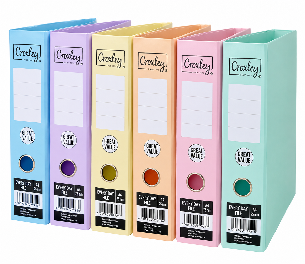 Croxley A4 Everyday Lever Arch File Pastel
