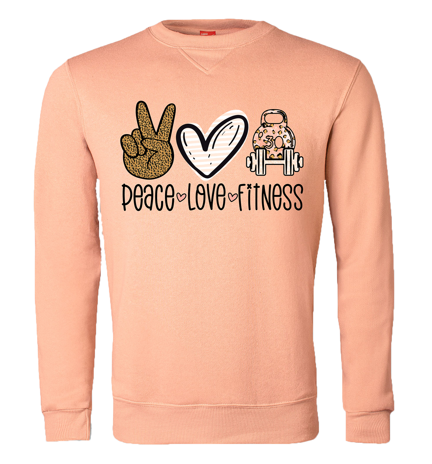 Peace Love Fitness Sweater Peach