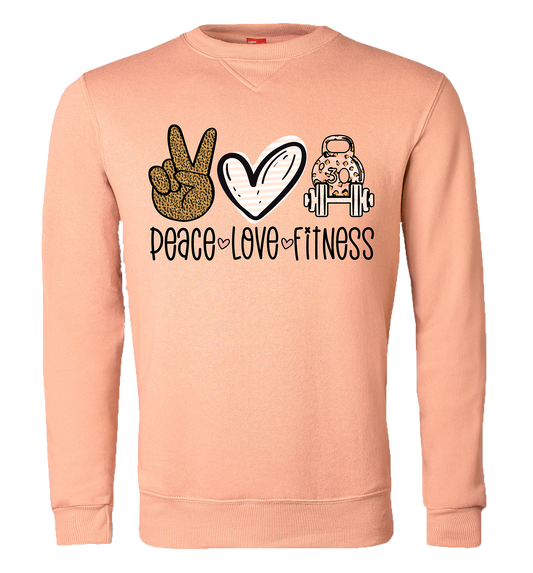 Peace Love Fitness Sweater Peach