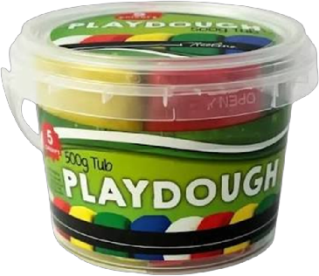 Treeline Play Dough 500g Tub - Blue, Red, Green, White, Yellow